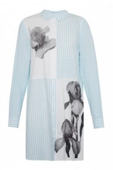 French Connection Serrana Stripe Cotton Shirt Dress Denim