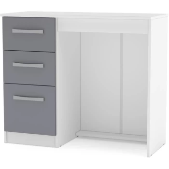 Lynx 3 Drw Dressing Table White & Grey