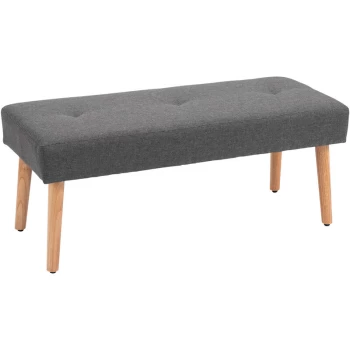 Homcom - Upholstered Bed End Bench Ottoman Tufted Linen Entryway Living Room