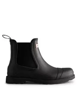 Hunter Mens Commando Chelsea Boot Wellie - Black, Size 12, Men