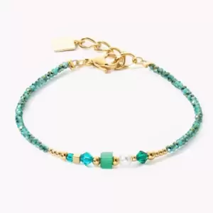 Coeur De Lion Elegance Crystals Bracelet Gold Green Crystal Pearls