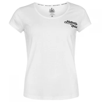 NUFC Newcastle United FC Script T Shirt Ladies - White