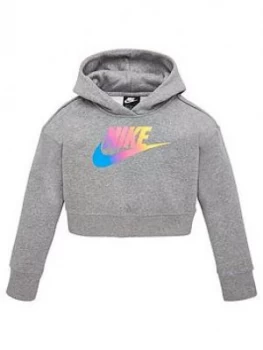 Nike Sportswear Girls Future Femme Crop Hoodie - Light Grey