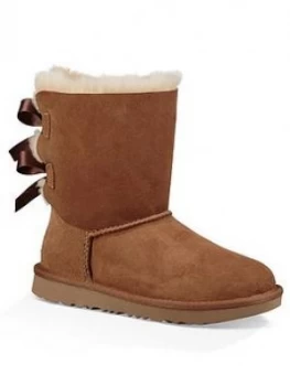 UGG Girls Bailey Bow II Boots - Chestnut, Size 1 Older