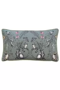 Wild Mirrored Creatures Digitally Printed Piped Cushion