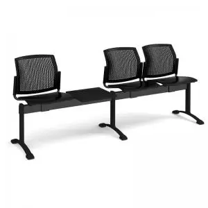 Santana perforated back plastic seating - bench 4 wide with 3 seats