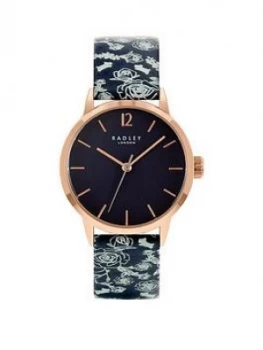 Radley Navy Dial Dog Print Strap Watch