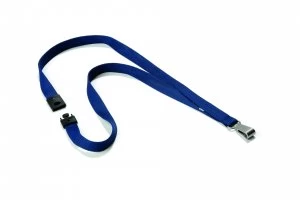 Durable Textile Lanyard With Snap Hook 15mm Midnight Blue 812728