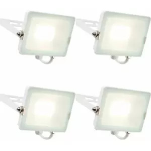 4 pack Outdoor Waterproof LED Floodlight - 30W Cool White LED - Matt White