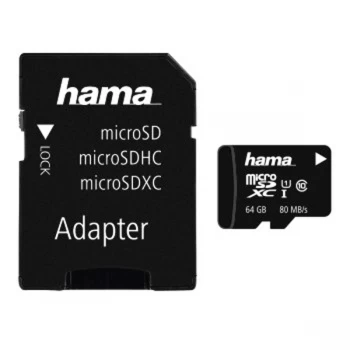 Hama microSDXC 64GB Class 10 UHS-I 80MB/s + Adapter/Photo