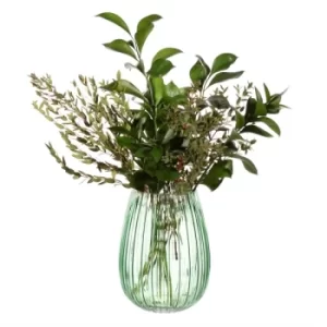 Fluted Glass Vase (Green)