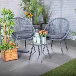 Monaco 3pc Grey Radar Bistro Set