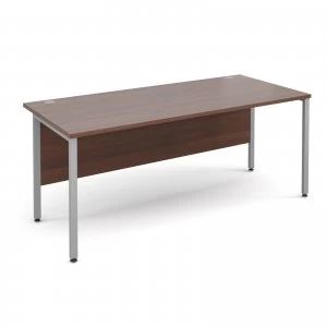 Maestro 25 SL Straight Desk 1800mm x 800mm - Silver H Frame Walnut to