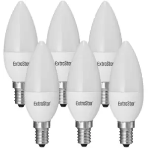 6W LED Candle Bulb E14,3000K, Warm White (Pack of 6)