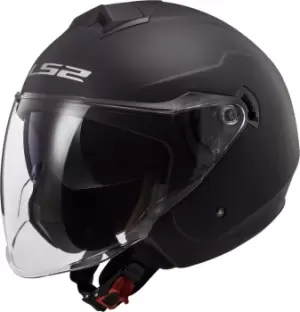 LS2 OF573 Twister II Solid Jet Helmet, black, Size S, black, Size S