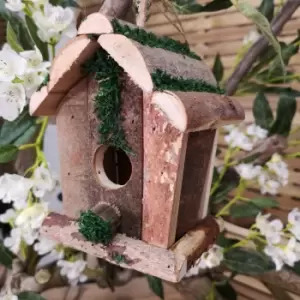 Wooden Square Log Garden Wild Bird Nest Box-32mm Entrance Hole