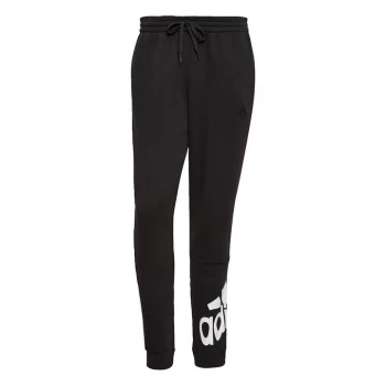 adidas Essentials Fleece Tapered Cuff Logo Joggers Mens - Black / White