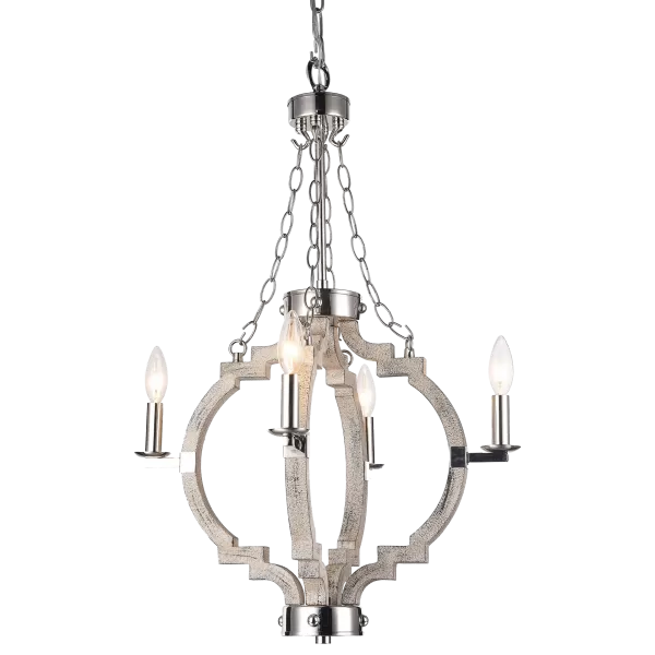 Portland 4 Light Pendant Ceiling Light Nickel, E14