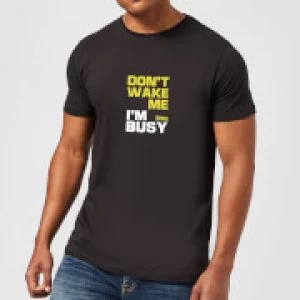 Plain Lazy Don't Wake Me Mens T-Shirt - Black - S