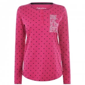 Eskadron Dana Long Sleeve T Shirt Ladies - Fuchsia Dots