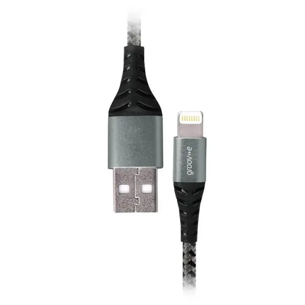 GROOV-E GVMA043SG Lightning Cable - 1 m, Silver/Grey 5060108297592