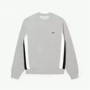 Lacoste Brused Fleece Colourblock Sweater - Grey