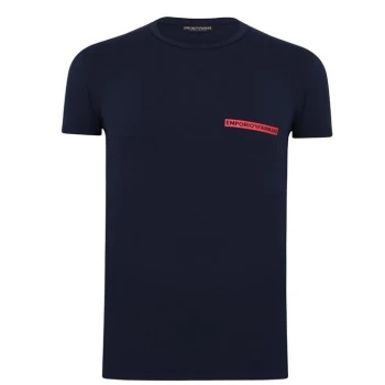 Emporio Armani Icon Logo Lounge Slim Fit T-Shirt Navy Size L Men