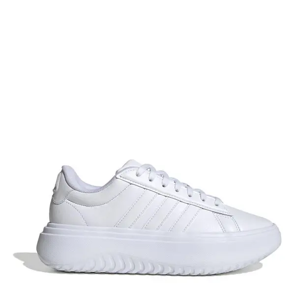 adidas Grand Court Platform Shoes Womens Casual Trainers 4 (36.7) White 12093401240