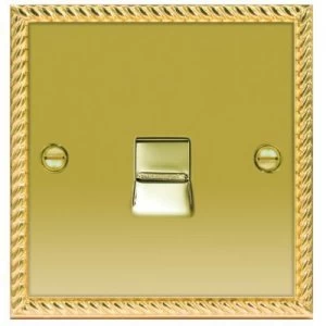 Wickes Single Raised Plate Master Telephone Socket - Georgian Brass