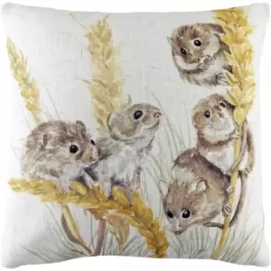 Evans Lichfield Woodland Field Mouse Cushion Cover (One Size) (Brown/Yellow/Off White)