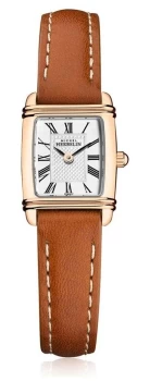 Michel Herbelin 17438-PR08GO Womens Mini Art Deco Brown Strap Wr Colour - White