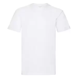 Fruit Of The Loom Mens Super Premium Short Sleeve Crew Neck T-Shirt (XL) (White)