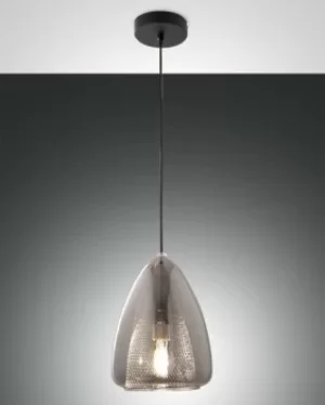 Britton Dome Pendant Ceiling Lights Transparent Grey Glass, E27