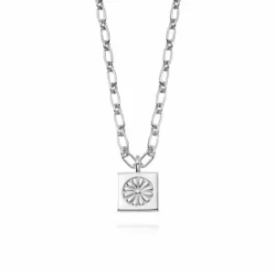 Daisy London Jewellery 925 Sterling Silver Daisy Bloom Medallion Necklace Sterling Silver