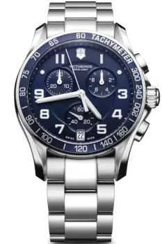 Mens Victorinox Swiss Army Chrono Mens Blue Dial S/Bracelet 41Mm Chronograph Watch 241497