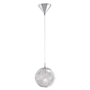 Pendant Light Colour Chrome Shade Clear Aluminium Glass Aluminium Bulb E27 1x60W