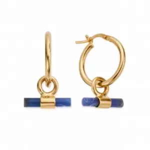 Gold Sodalite T-Bar Hoop Earrings GEH3397