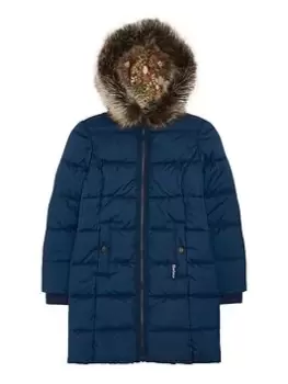 Barbour Girls Rosoman Quilt Coat - Navy, Size 6-7 Years, Women