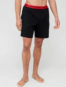 HUGO Bodywear Linked Logo Lounge Shorts - Black Size M Men