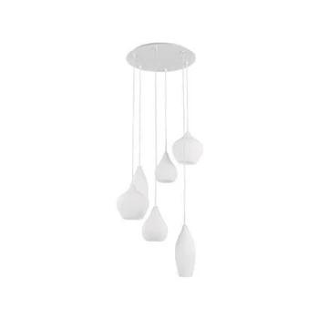 Soft 6 Light Spiral Cluster Ceiling Pendant White, E14