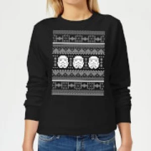 Star Wars Stormtrooper Knit Womens Christmas Sweatshirt - Black - XL