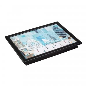 Denby London Scene Laptray With Black Edge