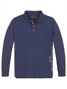 Tommy Hilfiger Boys Long Sleeve Essential Logo Polo - Navy