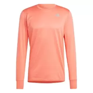 adidas Own the Run Long-Sleeve Top Mens - Coral Fusion