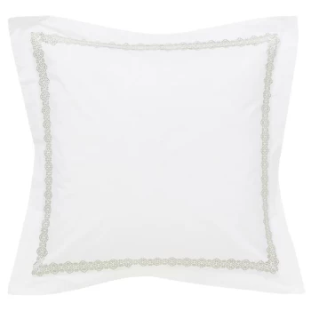 Bedeck of Belfast Navah Embroidered Square Pillowcase - SAGE