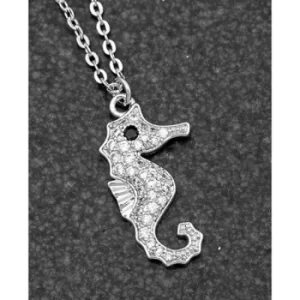 Seashore Platinum Plated Seahorse Necklace