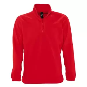 SOLS Ness Unisex Zip Neck Anti-Pill Fleece Top (XXL) (Red)