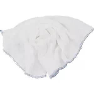 White Cotton Dishcloths Yellow Trim (Pk-10)