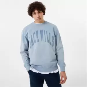 Jack Wills Uneven Dye Crew Sweater - Blue