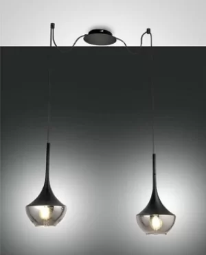 Apollo Dome Pendant Ceiling Lights Black Glass, E27